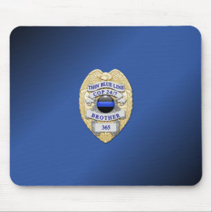Thin Blue Line Badge Mouse Mat