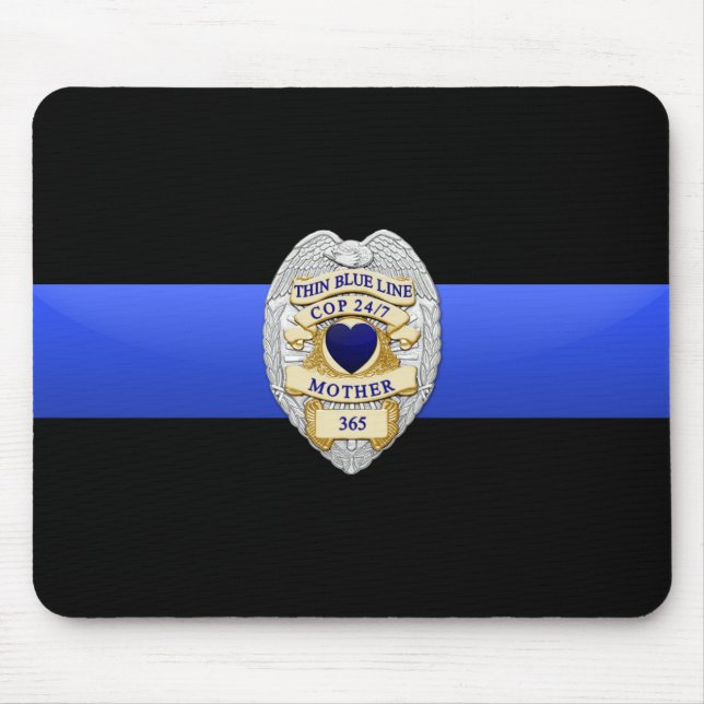 Thin Blue Line - Badge Mouse Mat (Front)
