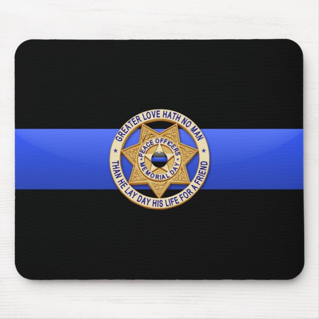 Thin Blue Line - Badge Mouse Mat (Front)