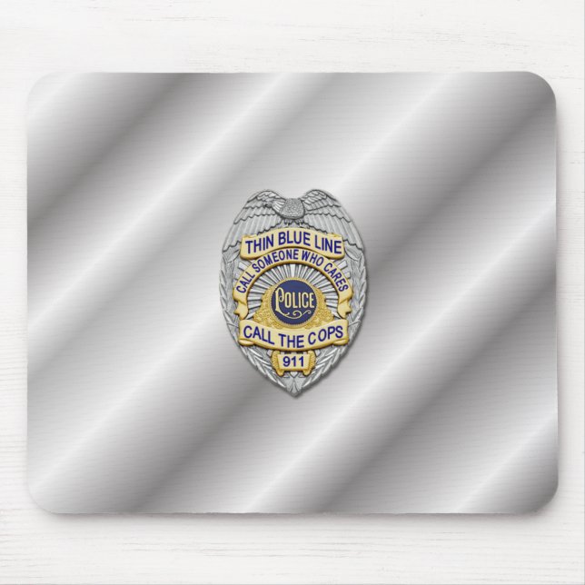 Thin Blue Line Badge Mouse Mat (Front)