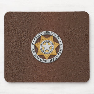 Thin Blue Line Badge Mouse Mat