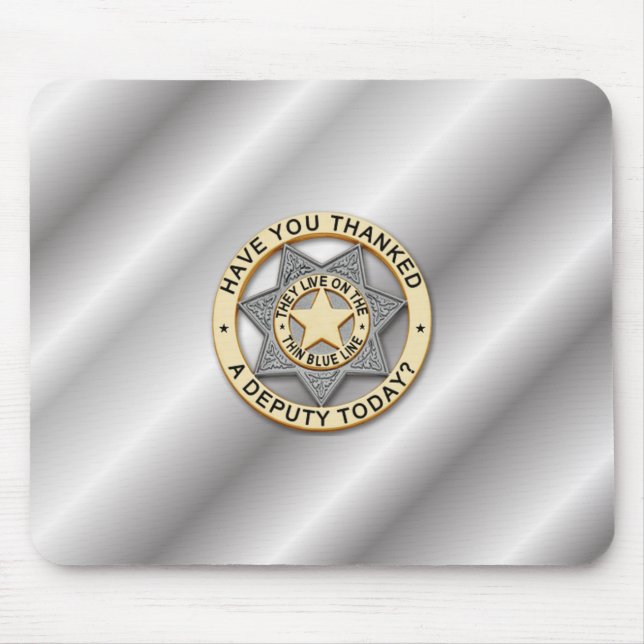 Thin Blue Line Badge Mouse Mat (Front)