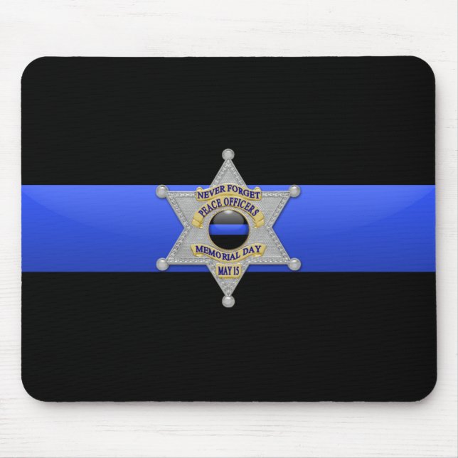 Thin Blue Line - Badge Mouse Mat (Front)