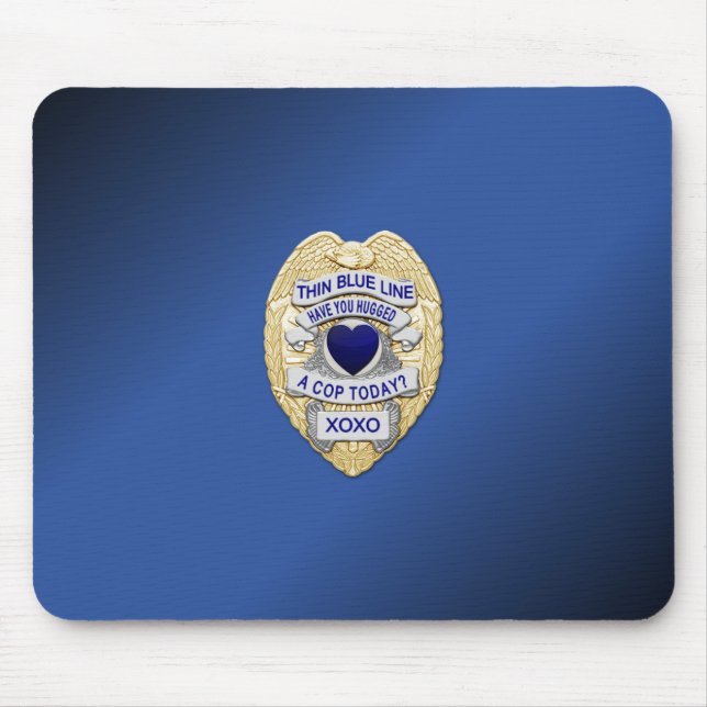 Thin Blue Line Badge Mouse Mat (Front)