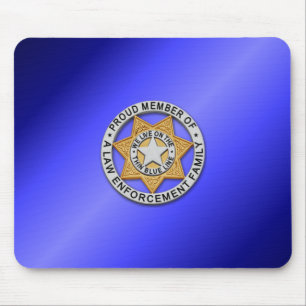 Thin Blue Line Badge Mouse Mat