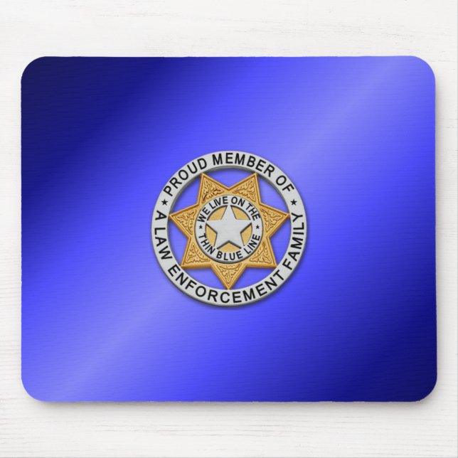 Thin Blue Line Badge Mouse Mat (Front)