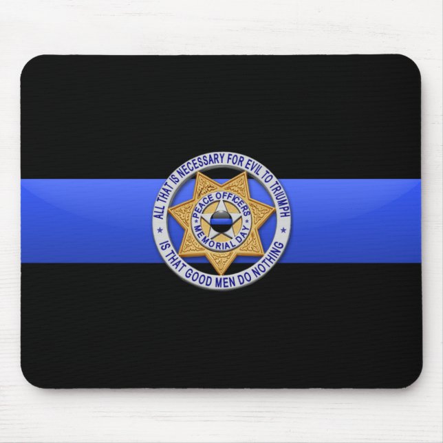 Thin Blue Line - Badge Mouse Mat (Front)
