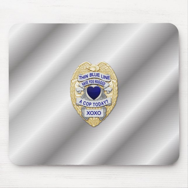 Thin Blue Line Badge Mouse Mat (Front)