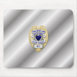 Thin Blue Line Badge Mouse Mat