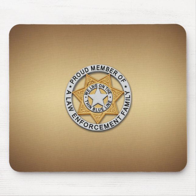 Thin Blue Line Badge Mouse Mat (Front)