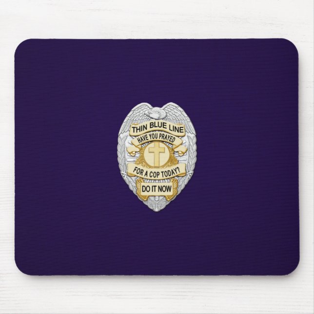 Thin Blue Line Badge Mouse Mat (Front)