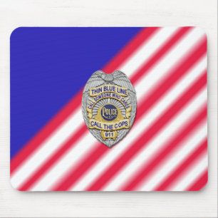 Thin Blue Line Badge Mouse Mat