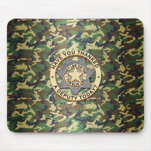 Thin Blue Line Badge Mouse Mat (Front)