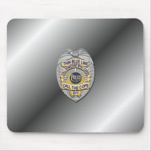 Thin Blue Line Badge Mouse Mat