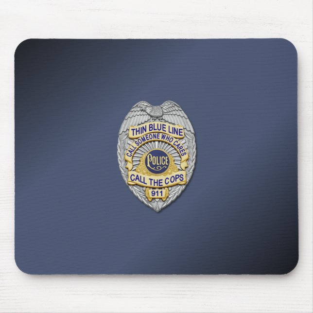 Thin Blue Line Badge Mouse Mat (Front)