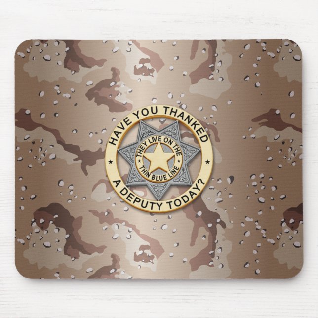 Thin Blue Line Badge Mouse Mat (Front)