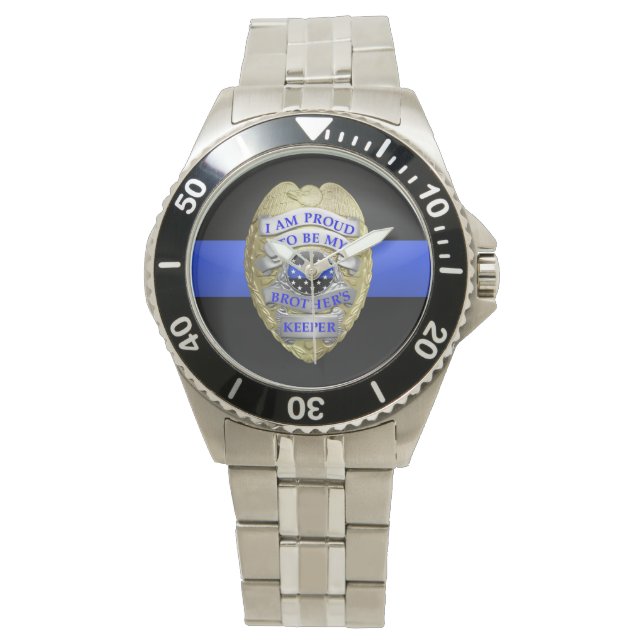 Thin Blue Line Badge Watch (Front)