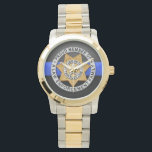 Thin Blue Line Badge Watch<br><div class="desc">You won't be able to keep this watch on your wrist long enough to tell what time it is. Everyone will want to look atit. This is an original design and you can only get it here.</div>