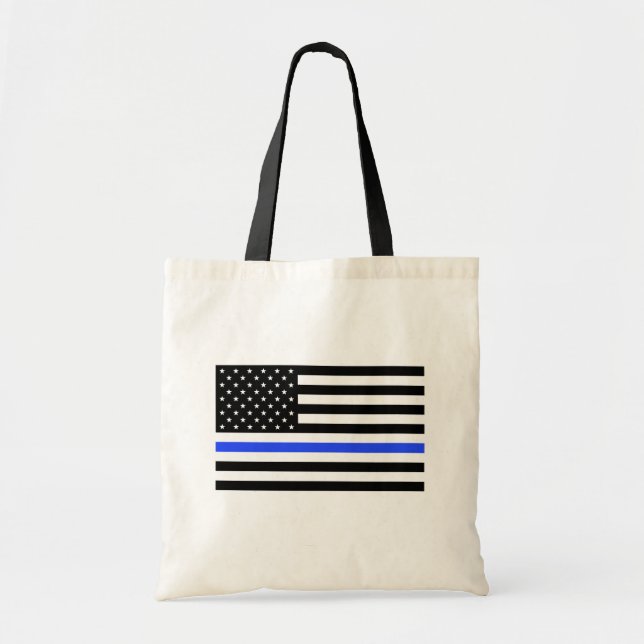 Thin Blue Line bag, Flag Tote Bag (Front)