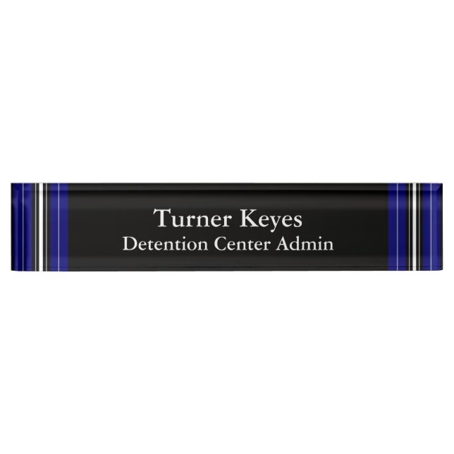 Thin Blue Line - Bars Nameplate (Front)