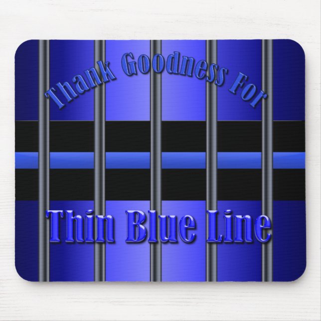Thin Blue Line - Behind Bars Mouse Mat (Front)