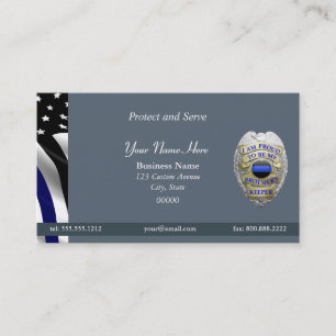 Thin Blue Line Brother's Keeper Badge Business Card