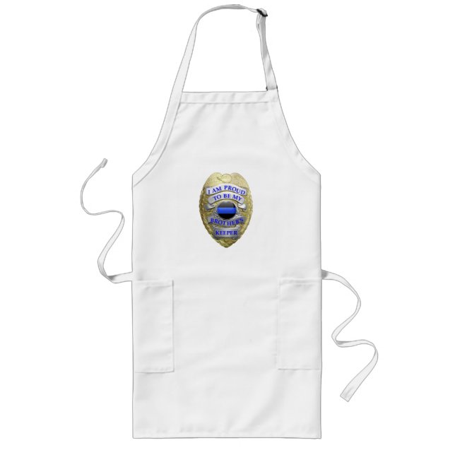Thin Blue Line Brothers Keeper Badge Long Apron (Front)