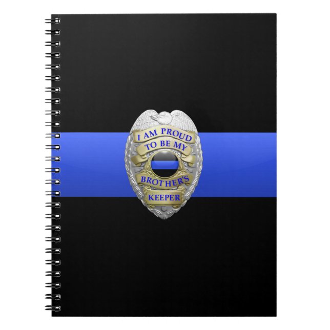 Thin Blue Line Brothers Keeper Badge Notebook (Front)
