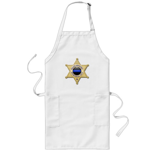Thin Blue Line - Button and Deputy Sheriff Star Long Apron (Front)