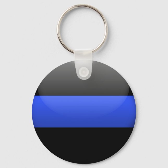 Thin Blue Line Button Key Ring (Front)