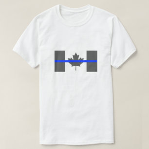 Thin Blue Line Canada flag law enforcement police T-Shirt