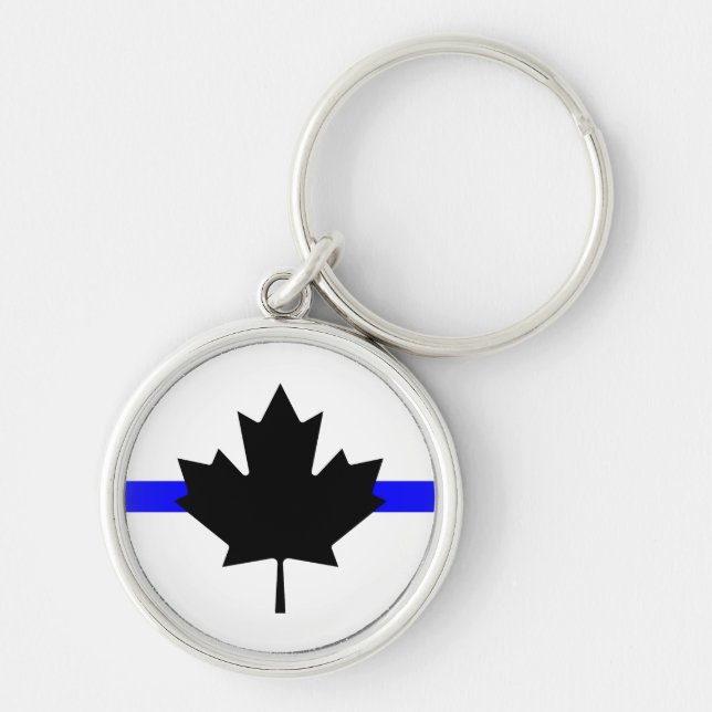 Thin blue line - Canada version Key Ring (Front)