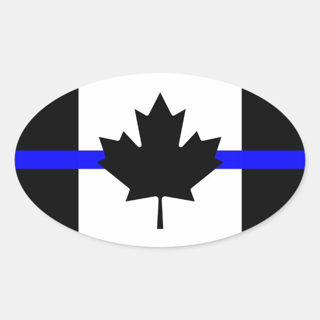 Thin blue line - Canada version Oval Sticker (Front)