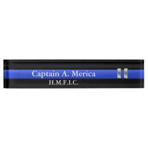 Thin Blue Line - Captain Bars Rank Nameplate