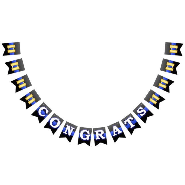 Thin Blue Line Captain Promotion Bunting Flags (All)