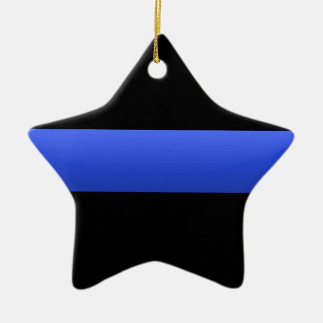 Thin Blue Line Ceramic Tree Decoration (Front)