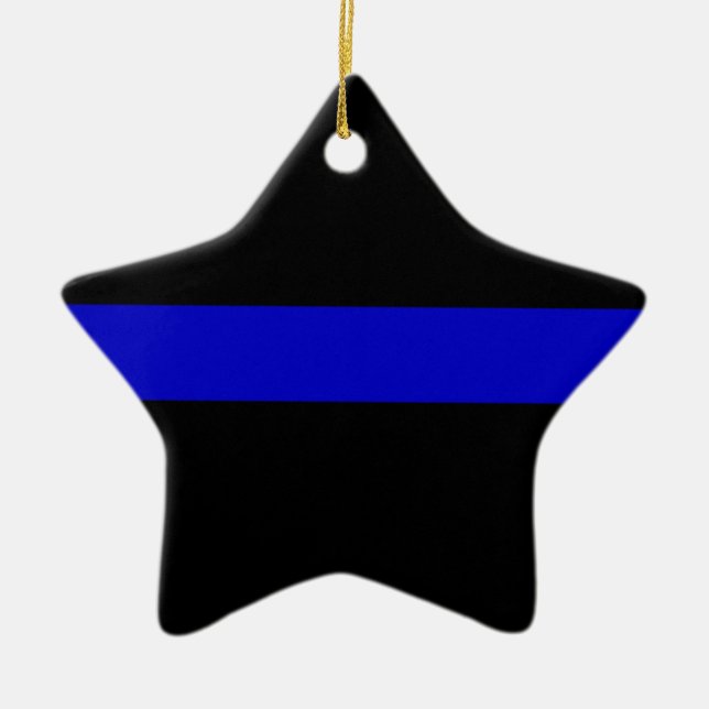 Thin Blue Line Ceramic Tree Decoration (Front)