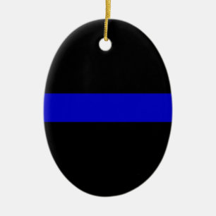 Thin Blue Line Ceramic Tree Decoration
