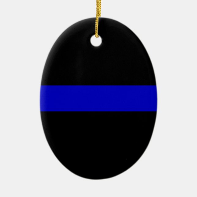 Thin Blue Line Ceramic Tree Decoration (Front)