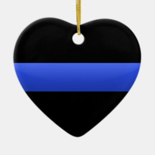 Thin Blue Line Ceramic Tree Decoration