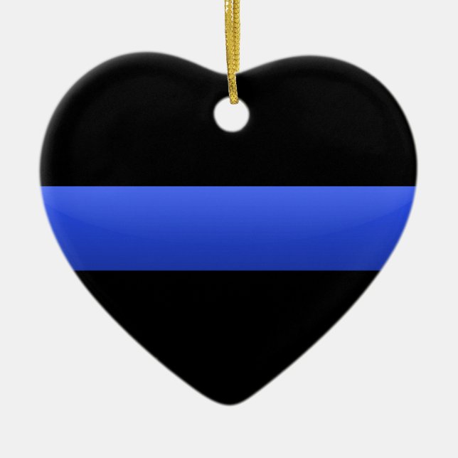 Thin Blue Line Ceramic Tree Decoration (Front)