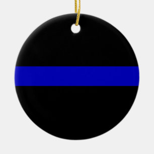 Thin Blue Line Ceramic Tree Decoration