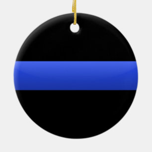 Thin Blue Line Ceramic Tree Decoration