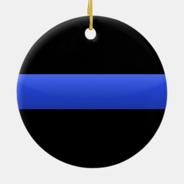 Thin Blue Line Ceramic Tree Decoration (Back)