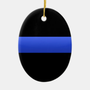 Thin Blue Line Ceramic Tree Decoration