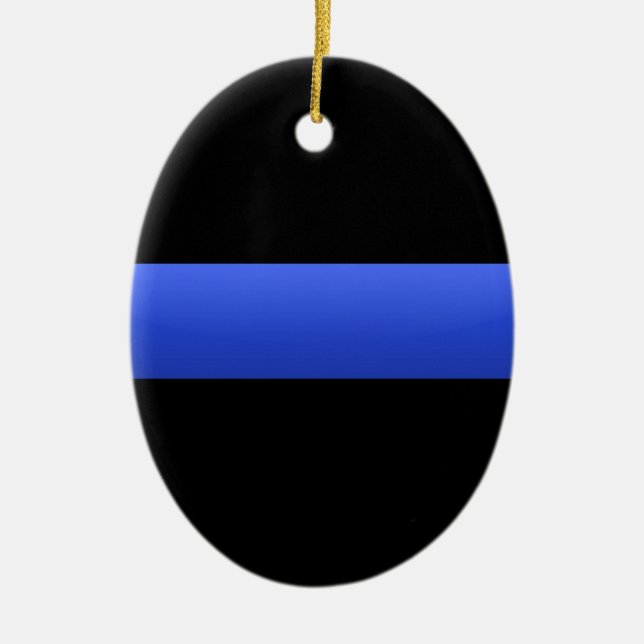 Thin Blue Line Ceramic Tree Decoration (Front)