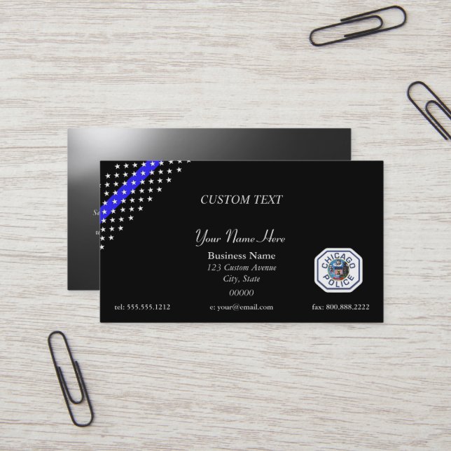 Thin Blue Line Chicago PD Business Card (Front/Back In Situ)