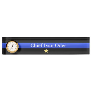 Thin Blue Line - Chief 1 Star Rank Nameplate