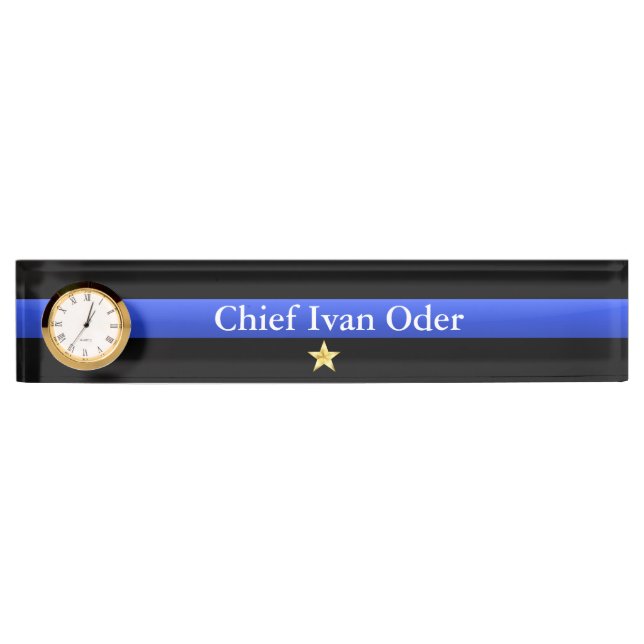 Thin Blue Line - Chief 1 Star Rank Nameplate (Front)