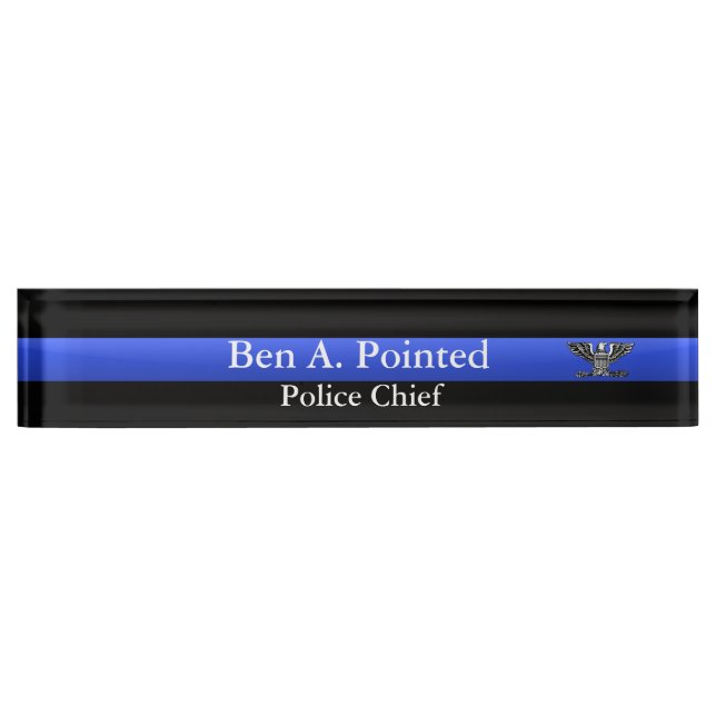 Thin Blue Line - Chief Full Bird Eagle Rank Nameplate (Front)